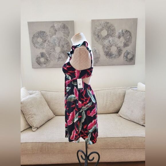 Volcom In The Tropics Printed Knot-Front Dress sz XS - Picture 7 of 14